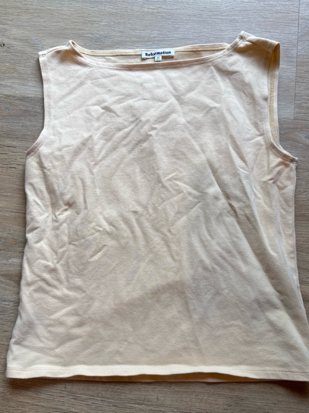 Reformation Peach Boat Neck Tank Top M